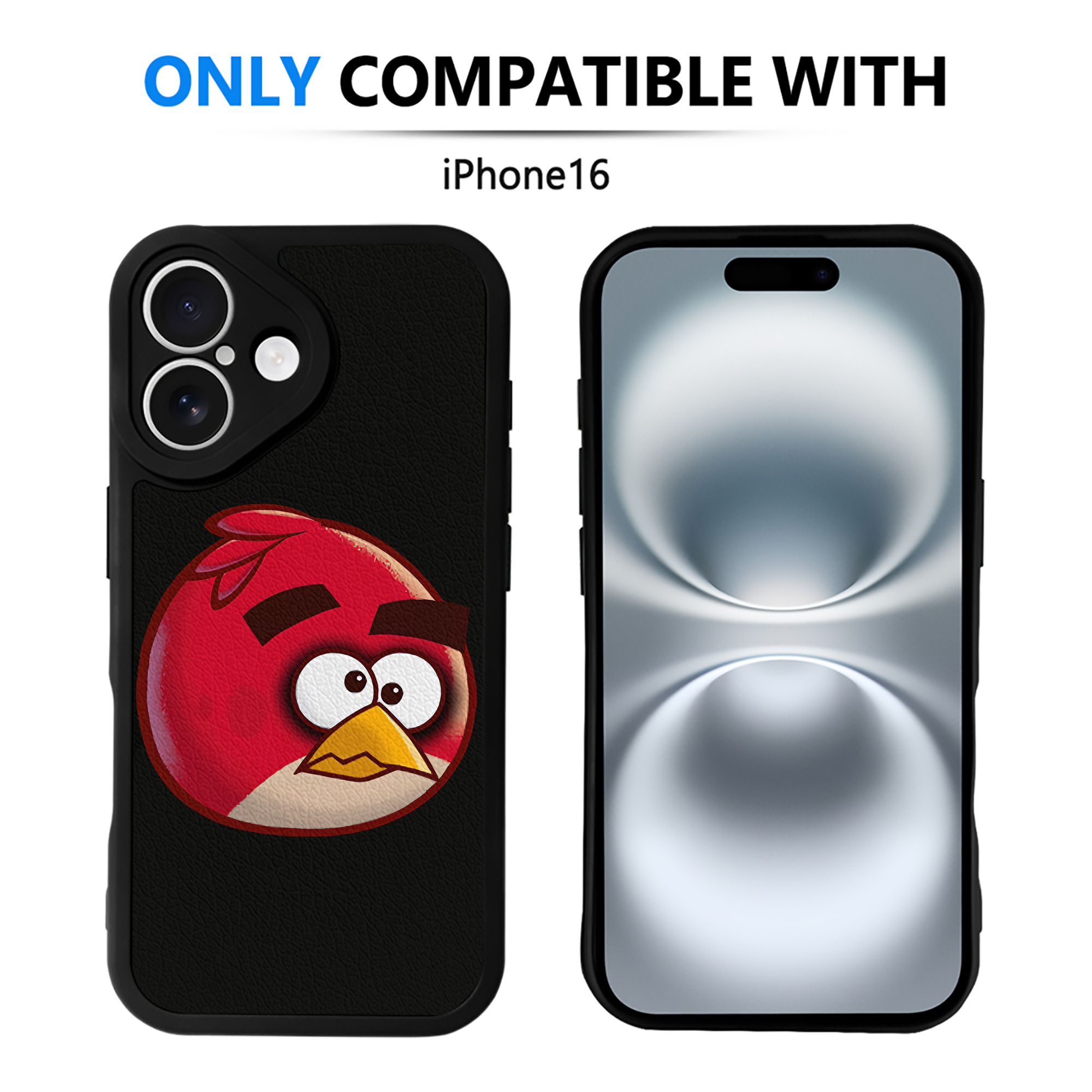 （画像用） Angry Birds アングリーバード 【iPhone 16シリーズ対応】シリコンスマホケース（レザー調） 材質：シリコン
